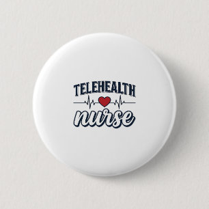 Telehealth-Krankenpfleger-Herzschlag-Vintage-Shirt Button