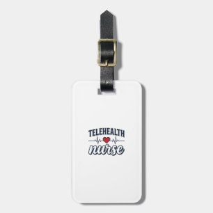 Telehealth-Krankenpfleger-Herzschlag-Vintage-Shirt Gepäckanhänger