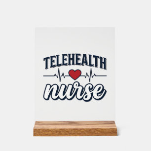 Telehealth-Krankenschwester Herzschlag Vintage-Shi Acrylschild