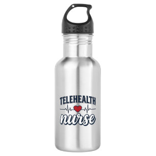 Telehealth-Krankenschwester Herzschlag Vintage-Shi Edelstahlflasche