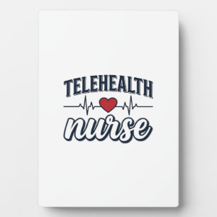 Telehealth-Krankenschwester Herzschlag Vintage-Shi Fotoplatte