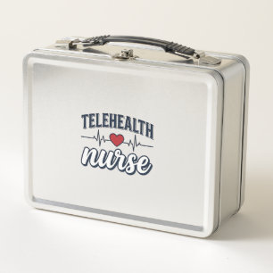 Telehealth-Krankenschwester Herzschlag Vintage-Shi Metall Brotdose