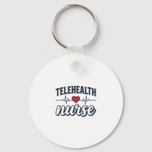 Telehealth-Krankenschwester Herzschlag Vintage-Shi Schlüsselanhänger