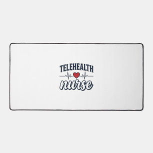 Telehealth-Krankenschwester Herzschlag Vintage-Shi Schreibtischunterlage