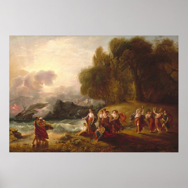 Telemachus & Calypso Benjamin West Fine Art Poster (Vorne)