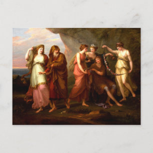 Telemachus und die Nymphen von Calypso Postkarte