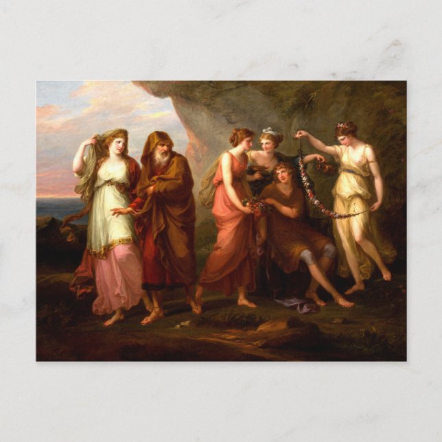 Telemachus und die Nymphen von Calypso Postkarte (Vorderseite)