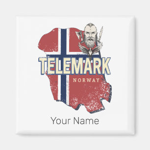 Telemark Norwegen Provinz Karte Vintage Souvenir Magnet