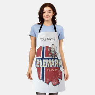 Telemark Norwegen Provinzkarte Vintage Souvenir Schürze