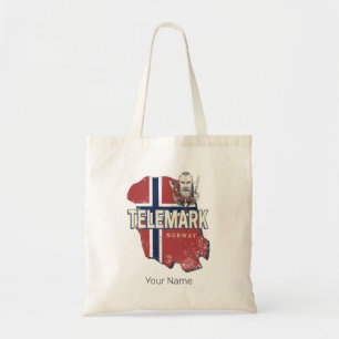 Telemark Norwegen Provinzkarte Vintage Souvenir Tragetasche