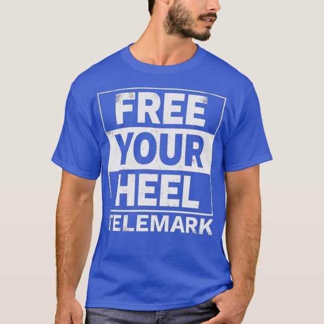 Telemark Ski Free Heel Skifahren T-Shirt (Vorderseite)