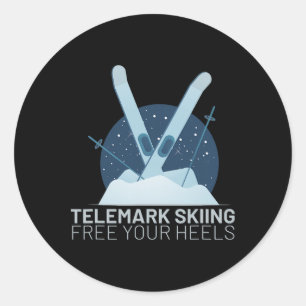 Telemark-Skifahren Befreien Sie Ihre Fersen Skifah Runder Aufkleber