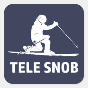 Telemark Skifahren-Snob Quadratischer Aufkleber