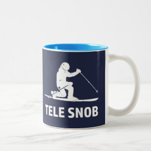 Telemark Skifahren-Snob Zweifarbige Tasse