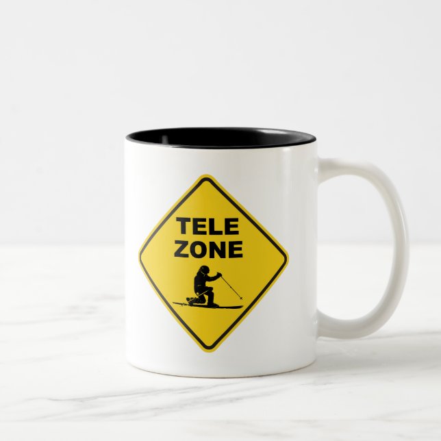 Telemark Skigebiet Unterschrift Zweifarbige Tasse (Rechts)