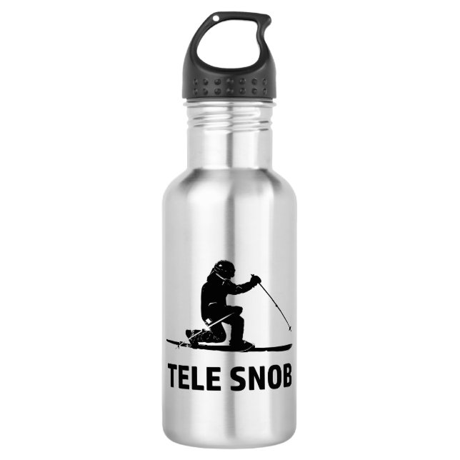 Telemark Skiing Snob Edelstahlflasche (Vorderseite)