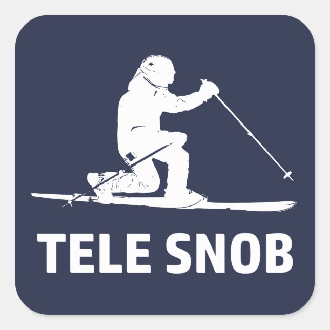 Telemark Skiing Snob Quadratischer Aufkleber (Vorderseite)