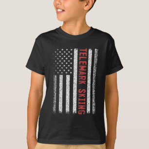 Telemark-Skilauf Amerikanische Flagge 4. Juli Skir T-Shirt