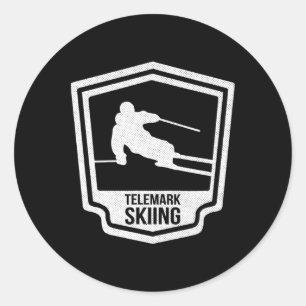 Telemark-Skilauf Telemarken Norwegen Skifahrer Lan Runder Aufkleber