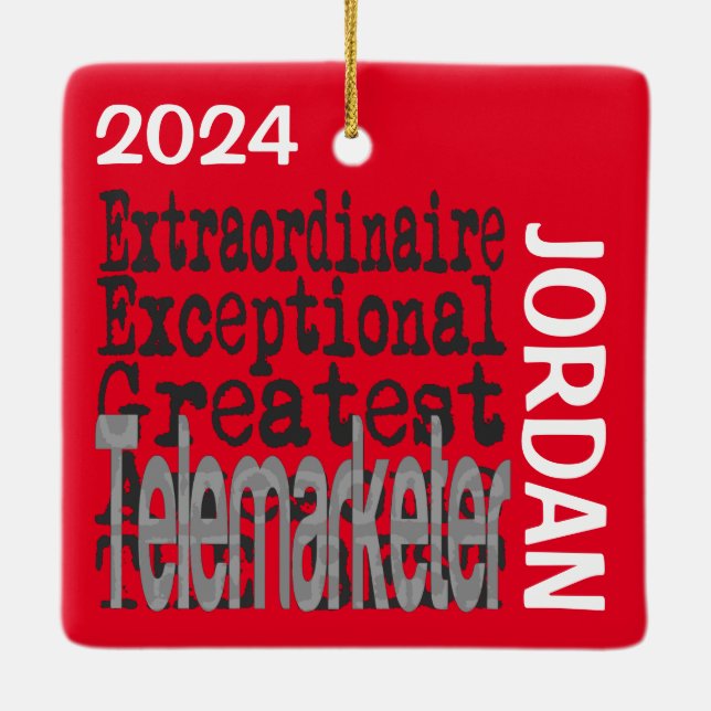Telemarketer Extraordinaire CUSTOM Keramikornament (Rückseite)