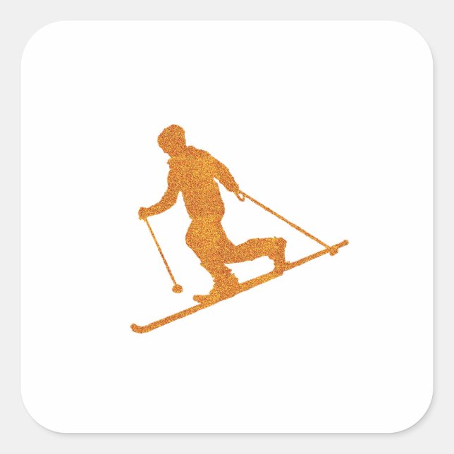 Telemarking Quadratischer Aufkleber (Vorderseite)