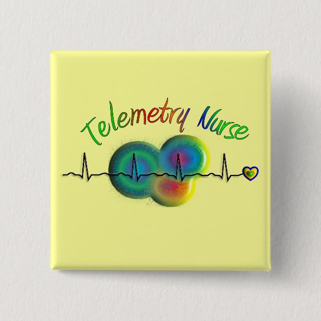 Telemetrie-Krankenschwester-Geschenke Button (Vorderseite)