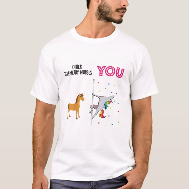 Telemetry Nurse Funny Unicorn T-Shirt (Vorderseite)
