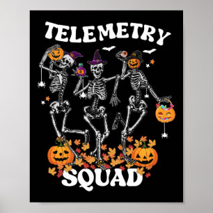 Telemetry Nurse Squad Medical Nursing Skelett Dan Poster