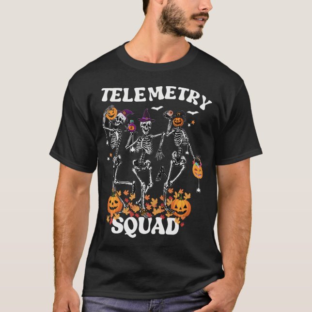 Telemetry Nurse Squad Medical Nursing Skelett Dan T-Shirt (Vorderseite)