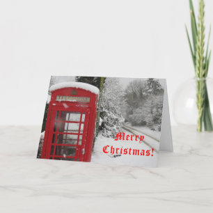 Telephone Box in snow Christmas Card Feiertagskarte