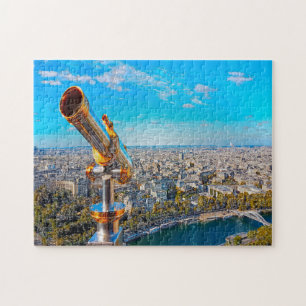 Telescope Eiffel Tower Paris. Puzzle