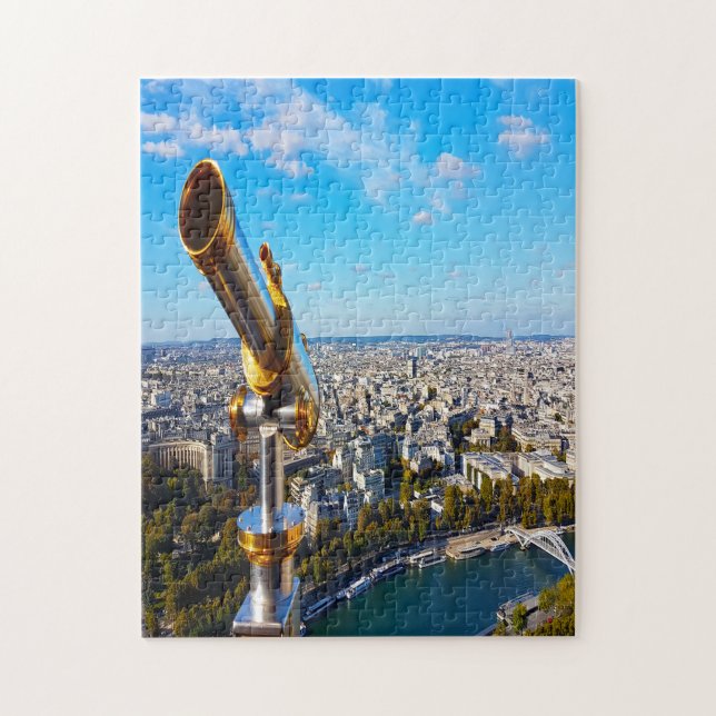 Telescope Eiffel Tower Paris. Puzzle (Vertikal)