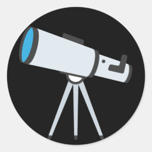 Telescope Emoji Runder Aufkleber