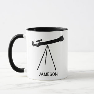 Telescope Graphic Black and White Personalisiert Tasse
