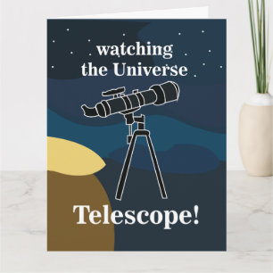 Telescope Night Sky Astronomie Stargazer Geburtsta Karte