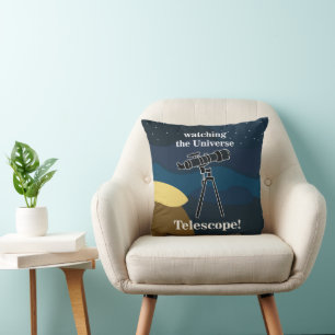Telescope Night Sky Astronomie Stargazer Kissen