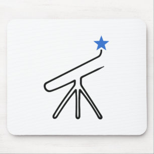 Teleskop-Einzeiliger Entwurf mit blauem Stern Mousepad