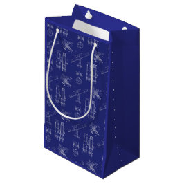 Teleskop-Schaltpläne-Geschenktasche in Blau Kleine Geschenktüte