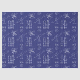 Teleskop-Schaltpläne Tissue-Papier in Blau Seidenpapier