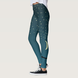 Teleskop und Night Sky Astronomie Thema Grafik Leggings