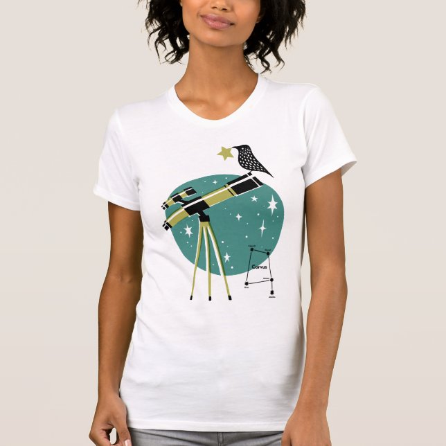 Teleskop und Vogel T-Shirt (Vorderseite)