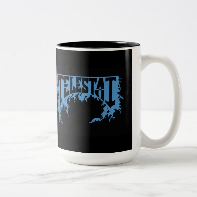Telestai blaue Logo-Kaffeetasse Zweifarbige Tasse (Rechts)