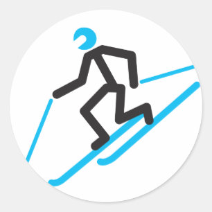 Telestock-Mann-Aufkleber Runder Aufkleber