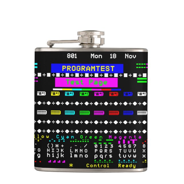 Teletext-Testseite Flachmann (Vorderseite)