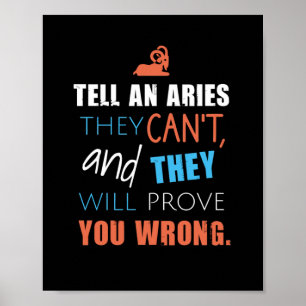 Tell an aries they can't, and they will prove you poster