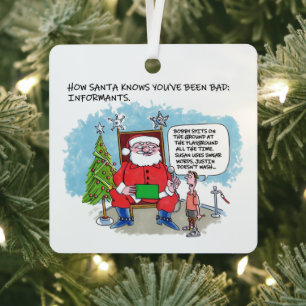 Tell Santa Square Metallschmuck Ornament Aus Metall