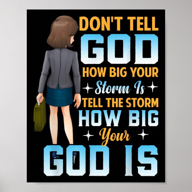 Tell The How Big Your God Is - Christian Motivatio Poster (Vorne)