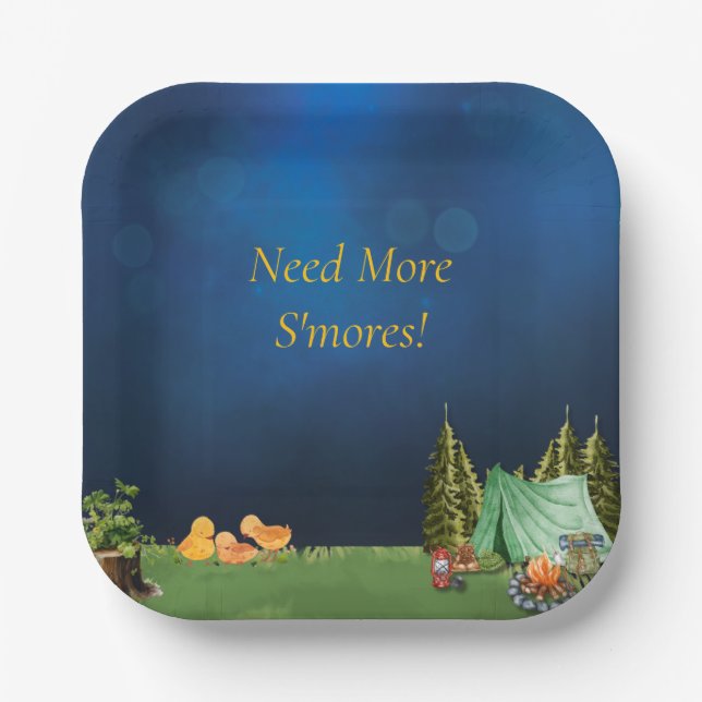 Teller auf dem Campingplatz (Vorderseite)