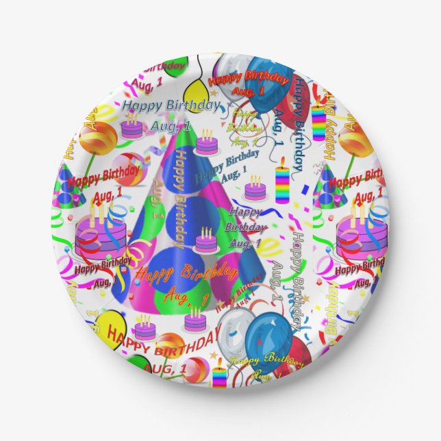 Teller August, 1 Geburtstag (Vorderseite)