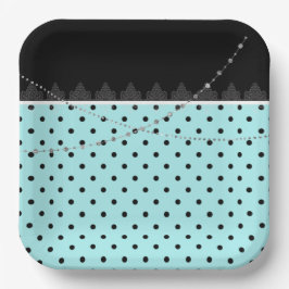 Teller aus blauem und schwarzem Streifen